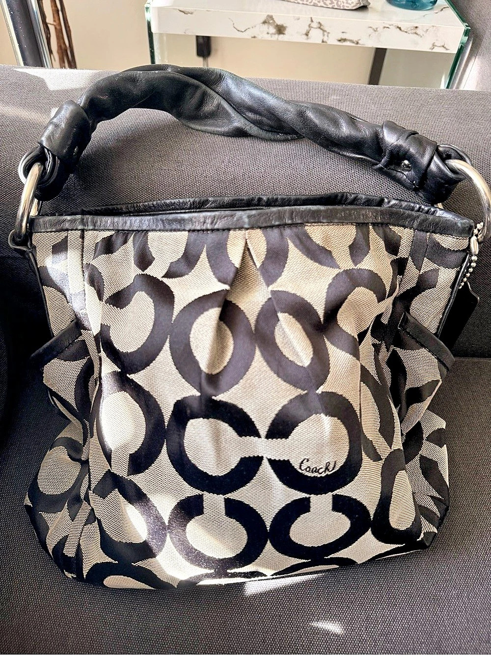 Coach Parker Opt Art Hobo Bag in Black & White